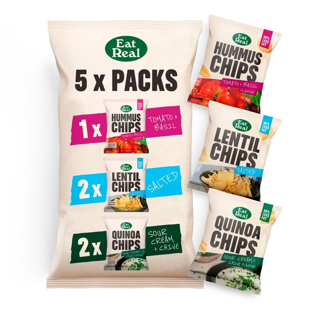 Eat Real hummus, lentil and quinoa chips multipack 5-pack - British product