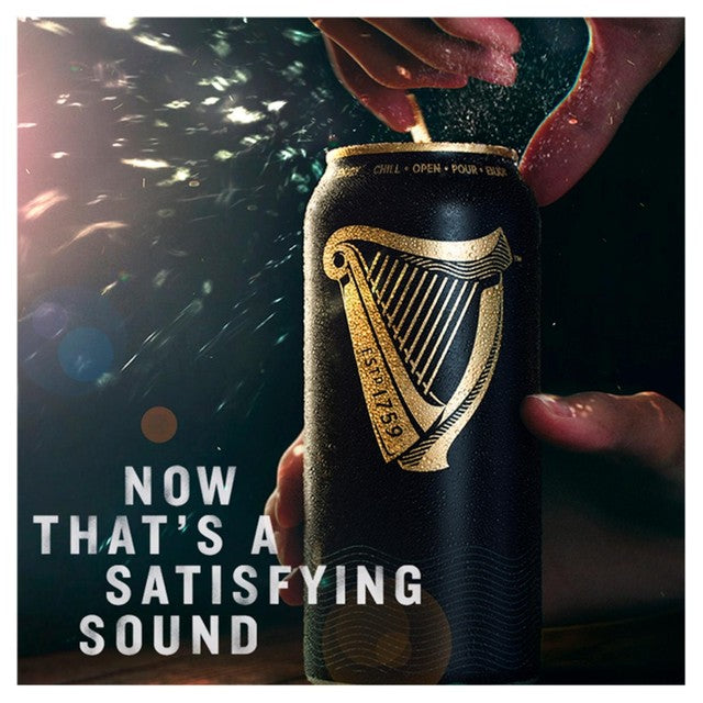 Guinness Draught stout beer, 4 pack of 440ml cans, UK version