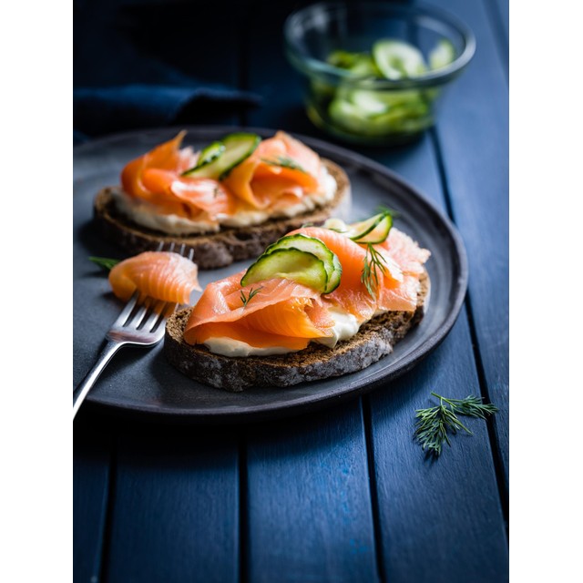 M&S Scottish oak smoked salmon slices 100g, imported from the UK