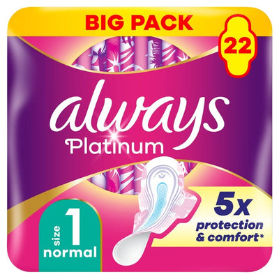 M&S Always Platinum Normal Damenbinden Flügel Größe 1 - Online bei McGrocer kaufen