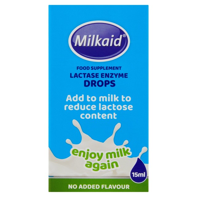 Milkaid lactase enzyme drops 15ml, imported from the UK