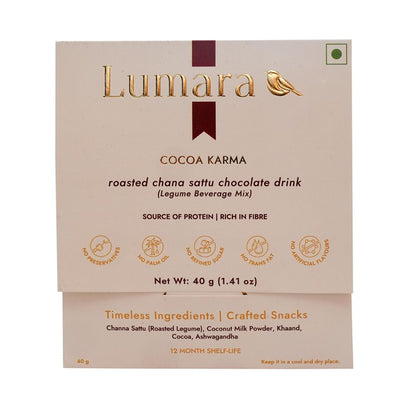 Lumara Cocoa Karma Geröstetes Chana Sattu Heißgetränkepulver 40g