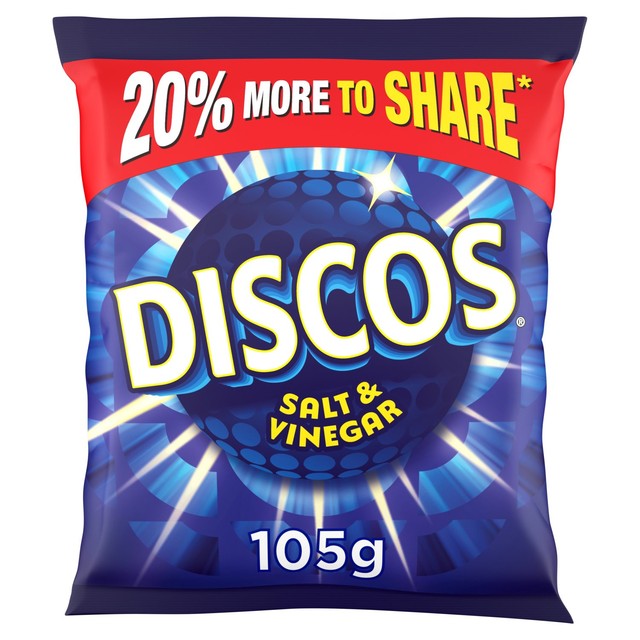 Discos salt and vinegar crisps 105g (British brand)