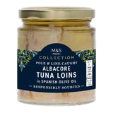 M&S albacore tuna loins in olive oil 225g, imported from the UK