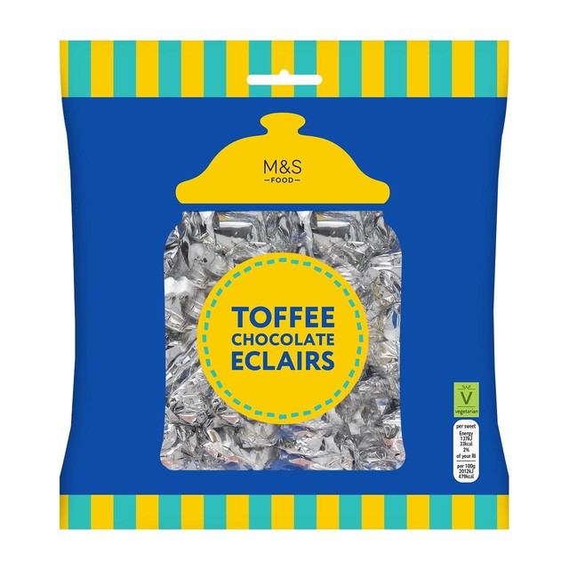 M&S Toffee Chocolate Eclairs 200g, imported from the UK