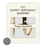 M&S Gold Birthday Banner with Customizable Number Stickers, 2.5m Length- Buy online at McGrocer