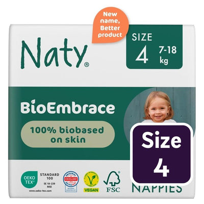 M&S Naty BioEmbrace Eco-Friendly Disposable Nappies Size 4 (7-18kg)- Buy online at McGrocer