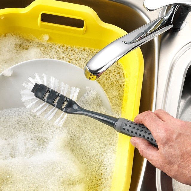 Addis ComfiGrip dish brush with scraper - British product