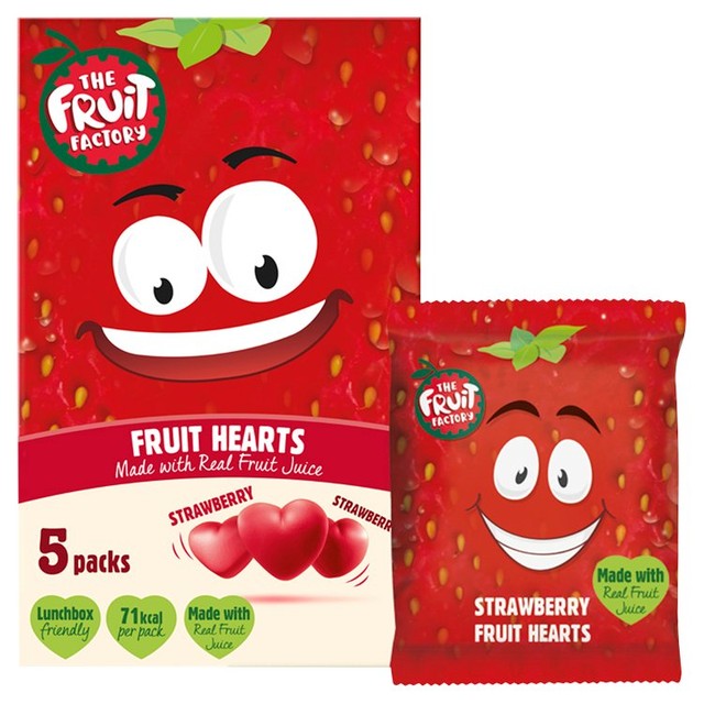 The Fruit Factory heart-shaped fruit gums 5 x 20g (British brand)