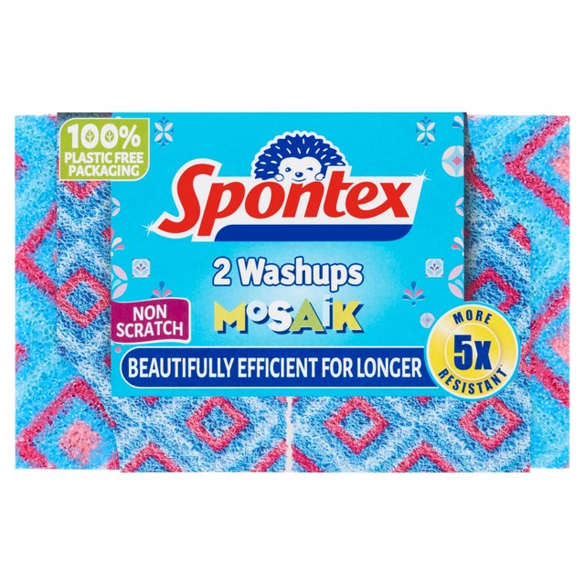 Spontex Mosaik non-scratch sponge scourers 2 pack (British brand)