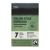 M&S Italian Style Espresso Coffee Pods 30 count, imported from the UK