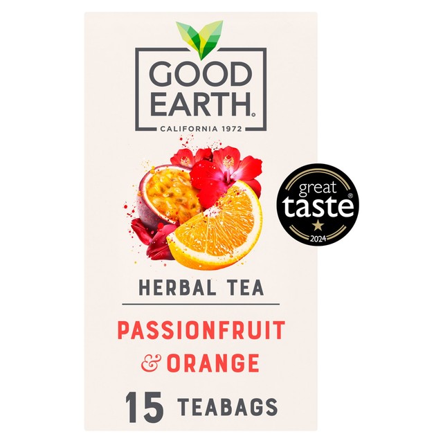 Good Earth Orange and Passionfruit herbal tea 15 teabags, UK version