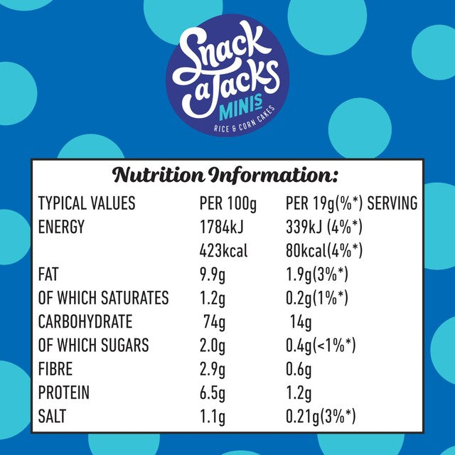Snack a Jacks Salt & Vinegar Rice Cakes 19g Pack of 5 (British brand)