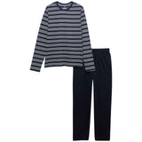 M&S Pure Cotton Striped Pyjama Set, XL, Navy