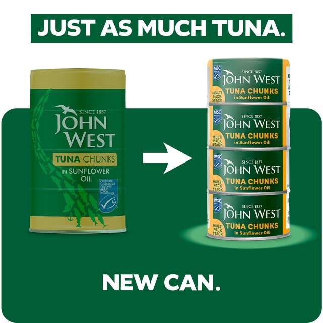 John West tuna chunks in sunflower oil 4 x 125g, UK version
