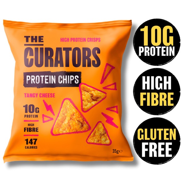 The Curators tangy cheese protein chips 35g (British brand)