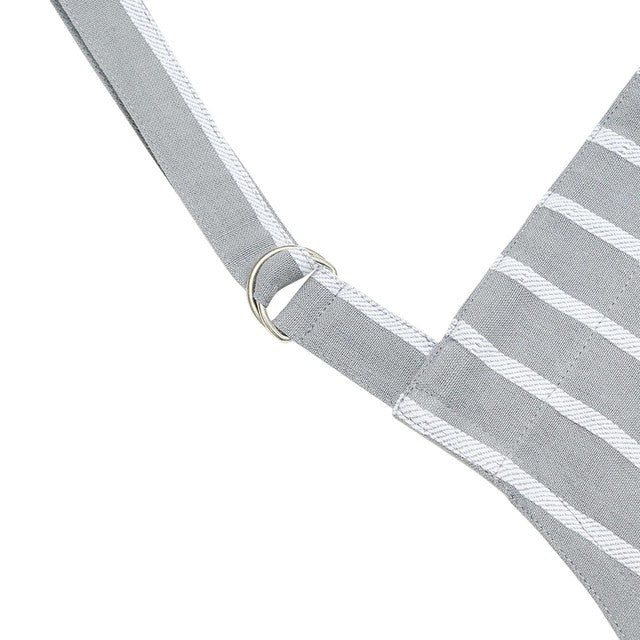 M&S pure cotton striped apron one size grey, imported from the UK