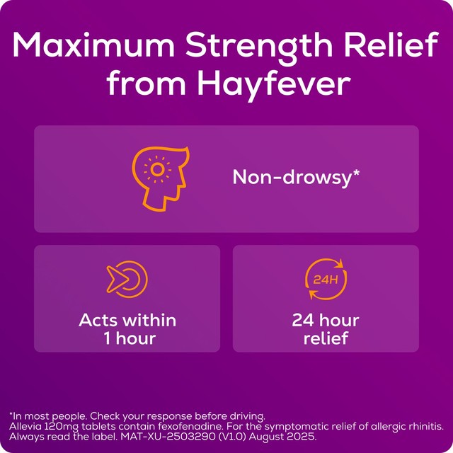 Allevia hayfever allergy relief tablets 30 pack - British product