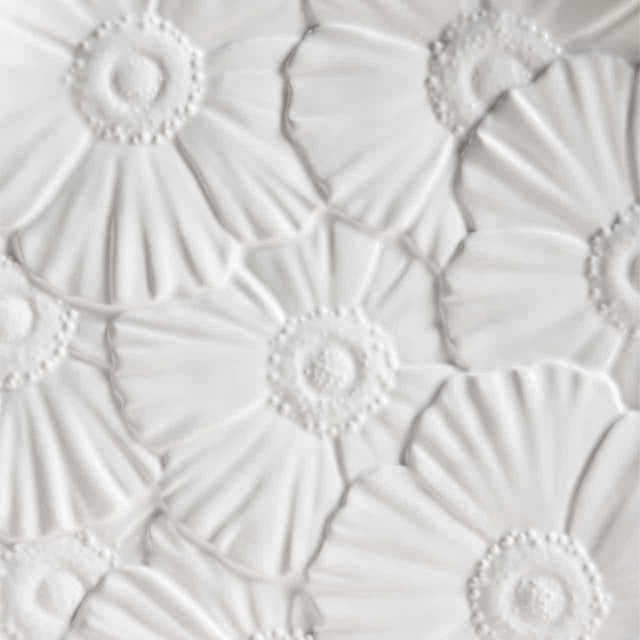 M&S Floral Platter white stoneware 35.5cm - British product