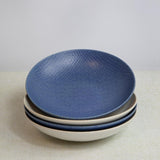 KitchenCraft stoneware pasta bowls blue embossed 22cm, UK version