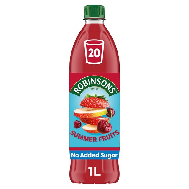 Robinsons Summer Fruits No Added Sugar Squash 1L, imported from the UK