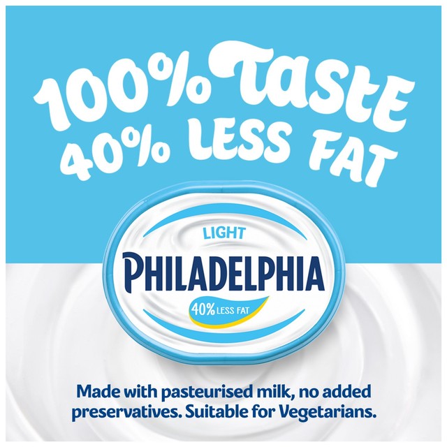 Philadelphia Light cream cheese 165g, imported from the UK