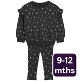 M&S Floral Sweat Outfit Grey Baby Outfit 9-12 Months