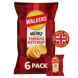 Walkers Tomato Ketchup flavour potato crisps 6x25g multipack (British brand)