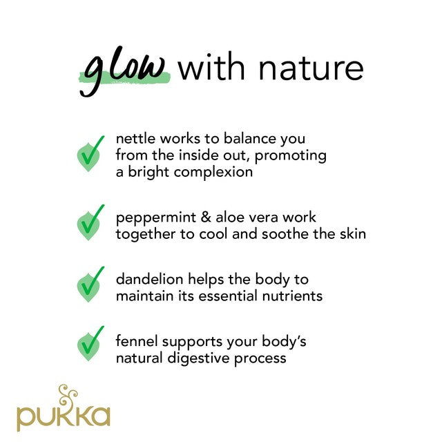 Pukka Organic Radiance Tea Herbal 20 tea bags, imported from the UK