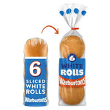 Warburtons 6 sliced white rolls (British brand)