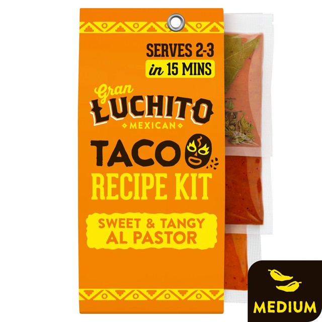 Gran Luchito Sweet & Tangy Easy Al Pastor Taco Recipe Kit 303g, UK version