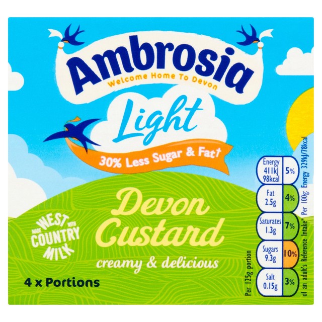 Ambrosia Light Reduced Sugar Custard 500g - British product