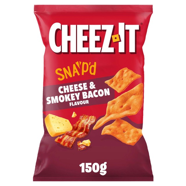 Cheez-It Cheese & Bacon sharing crisps, imported from the UK