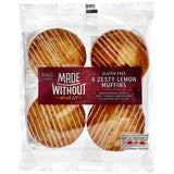 M&S zesty lemon gluten free muffins pack of 4, imported from the UK