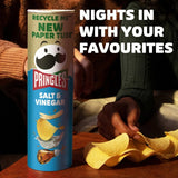Pringles Salt & Vinegar crisps 185g, imported from the UK