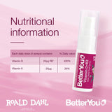 BetterYou Kids Vitamin D+K2 Oral Spray Bubblegum Blueberry 15ml - British product