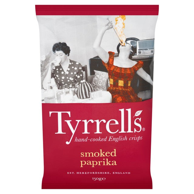 Tyrrells smoked paprika hand cooked crisps 150g (British brand)