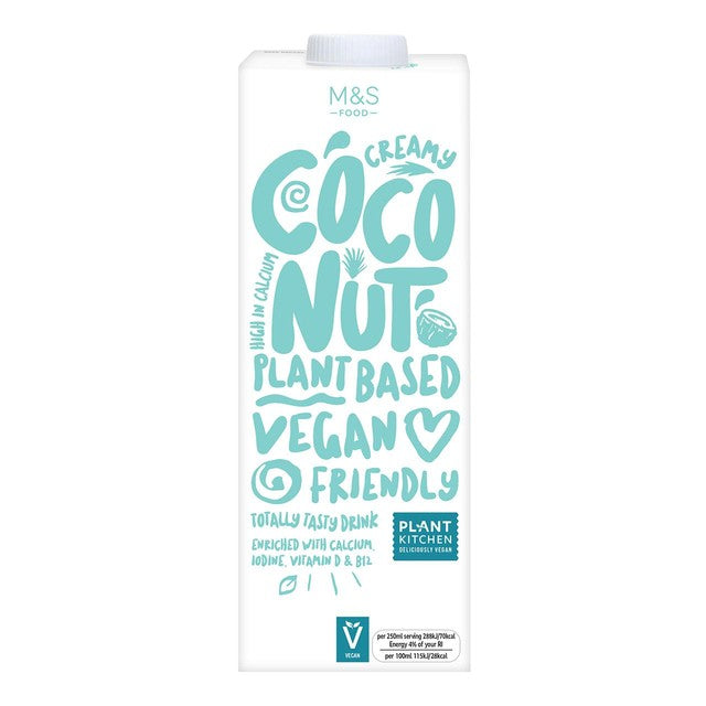 M&S coconut drink with added vitamins and minerals, 1L carton, imported from the UK