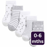 M&S M&S Terry Star Socks 0-6 Months Grey Pack of 5- Buy online at McGrocer