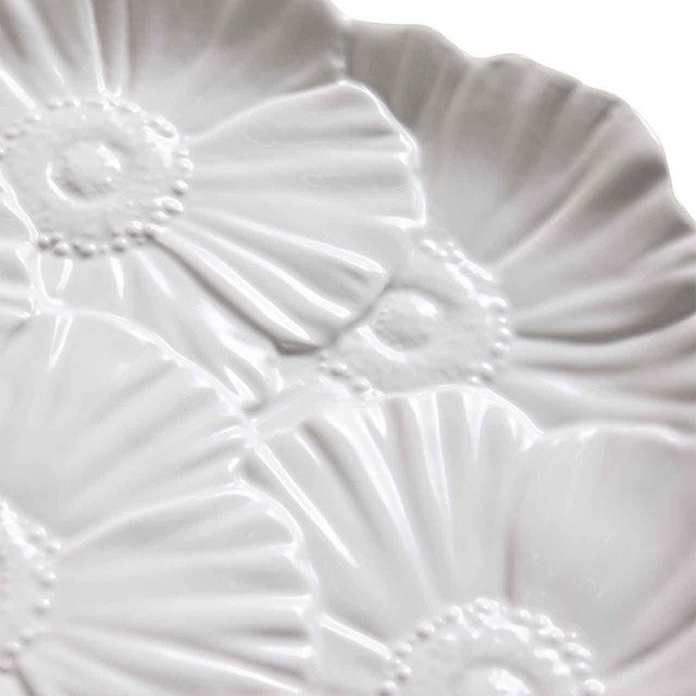M&S Floral Platter white stoneware 35.5cm - British product