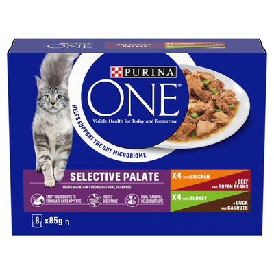 M&S Purina One Mini Fillets Selective Palate Wet Cat Food 8 x 85g- Buy online at McGrocer