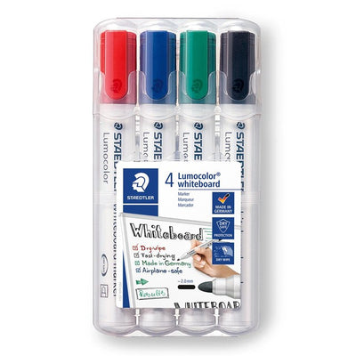 Marqueurs pour tableau blanc Staedtler Lumocolor, lot de 4, portefeuille assorti - Acheter en ligne chez McGrocer