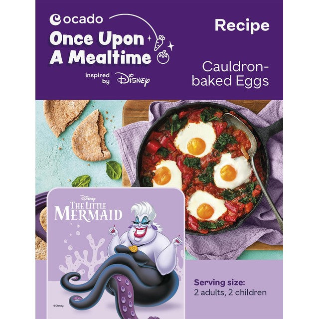 Ocado Disney Little Mermaid shakshuka recipe card, UK version