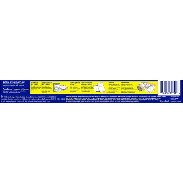 Reynolds dual sided non stick baking paper 10m, imported from the UK