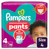 Pampers Premium Protection Nappy Pants Size 4 (9-15kg) Essential Pack 30 Count