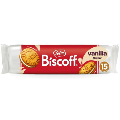 M&S Lotus Biscoff Sandwich Vanilla Cream Biscuits 150g- Buy online at McGrocer