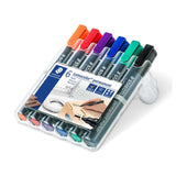 Staedtler bullet tip permanent markers 6-pack assorted colours (British brand)