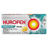 Comprimidos de ibuprofeno de 200 mg para el alivio del dolor del resfriado y la gripe Nurofen