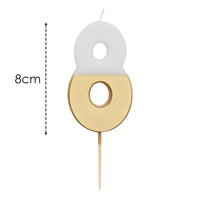 Talking Tables Number 8 Gold Candle 30g (British brand)