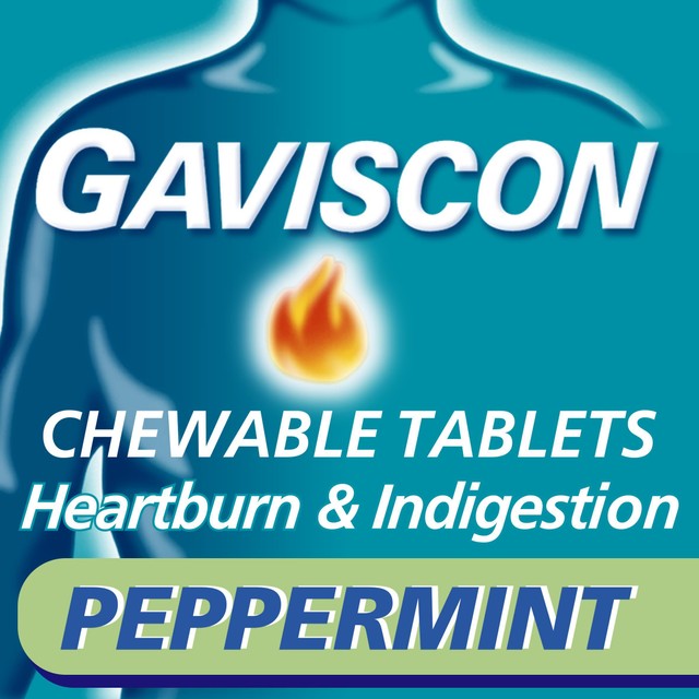 Gaviscon Heartburn & Indigestion Peppermint Tablets 48 Tablets, UK version